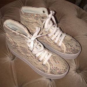JC Play rainbow glitter lace platform high tops